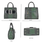 Snake Skin Pattern Crossbody Bag - Green - Black