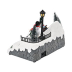 Musical Light up Christmas Village Scene with Rotating Skaters and Snowman