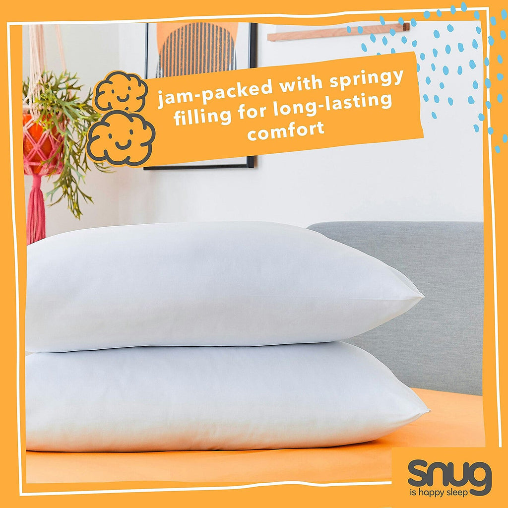 SNUG Brilliantly Bouncy Cotton Pillow - White