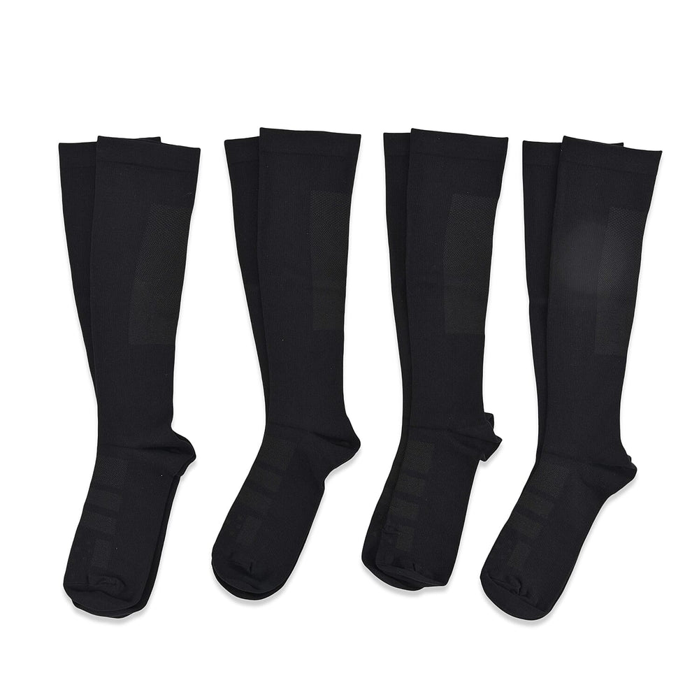 Bliss - Beyond Set of 4 - Copper FIR Compression Socks (Size L) - Black