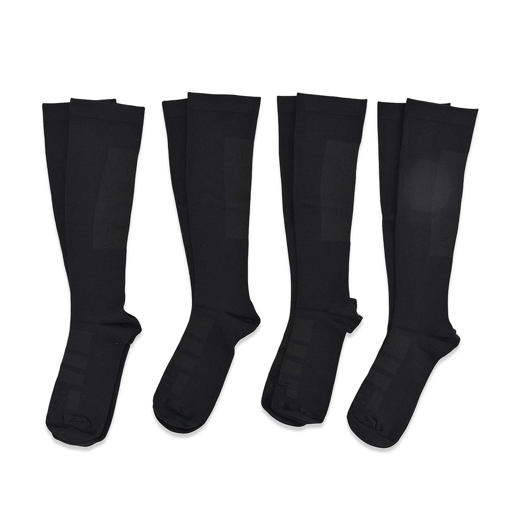 Bliss - Beyond Set of 4 - Copper FIR Compression Socks (Size L) - Black