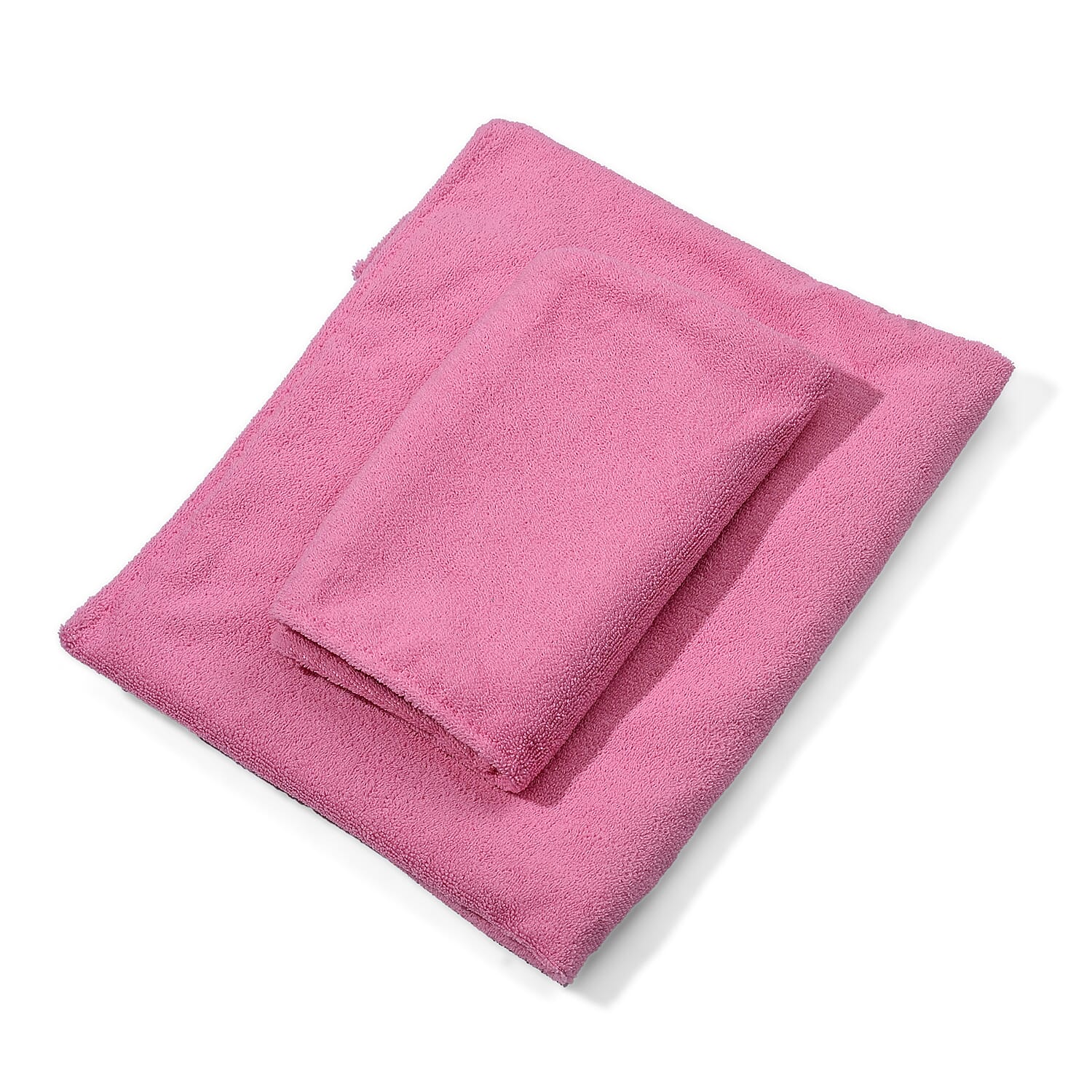 Soft - Comfortable Microfiber Bath and Hair Wrap Cap Set - Light Pink