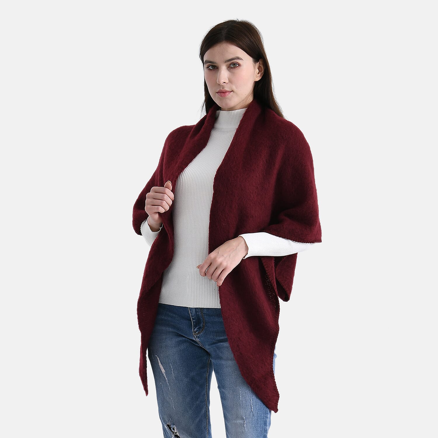 Soft Touch Large Knitted Scarf (200 x 80cm) - Red