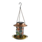 Solar Powered Bird Feeder Lamp with IP65 Waterproof (Size 36x18 cm) - Bronze