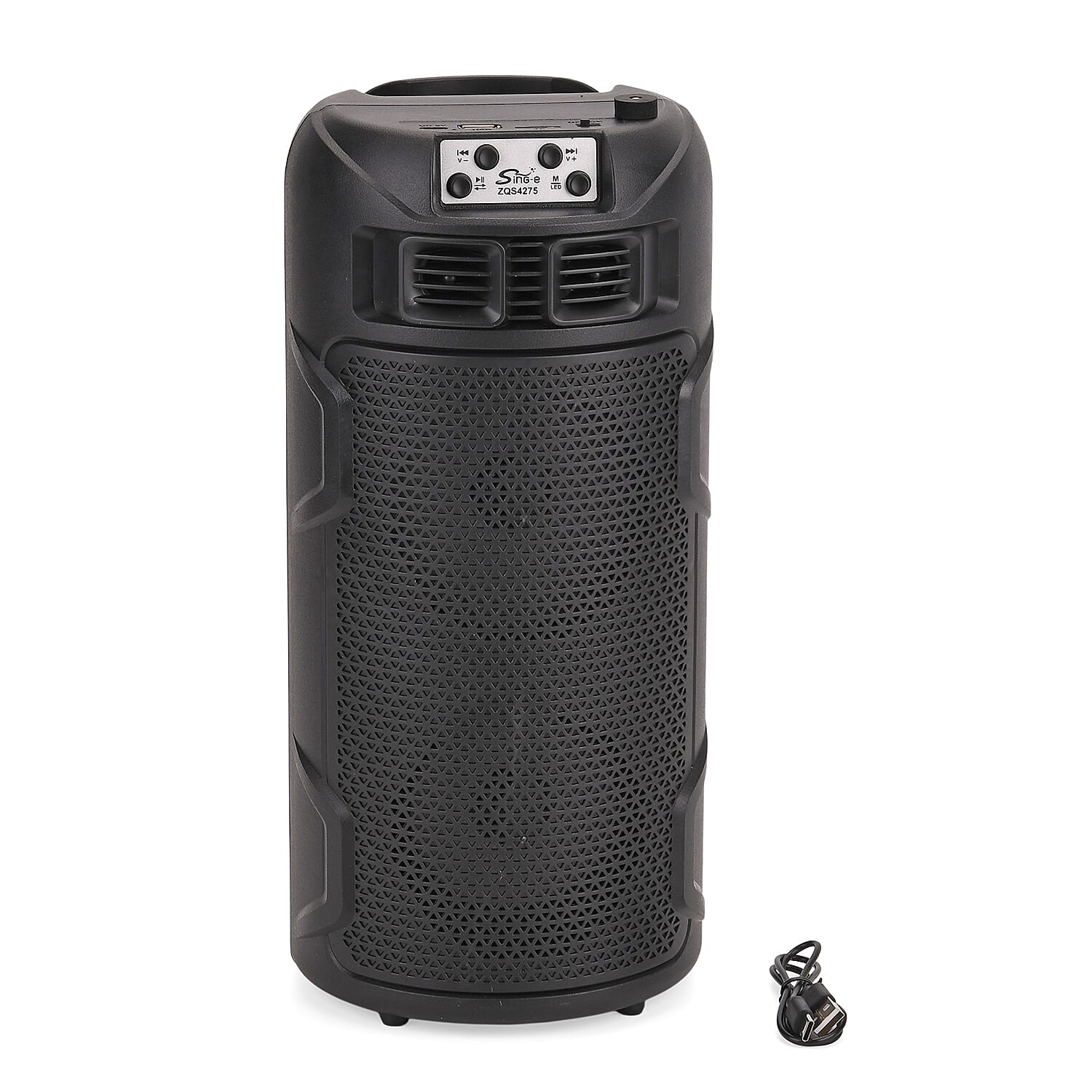 Solar Powered Bluetooth Speaker with Seven Coloured Lights - BT-USB-TF Card (Size 15x32.5X15 cm) - Black