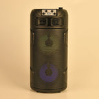 Solar Powered Bluetooth Speaker with Seven Coloured Lights - BT-USB-TF Card (Size 15x32.5X15 cm) - Black