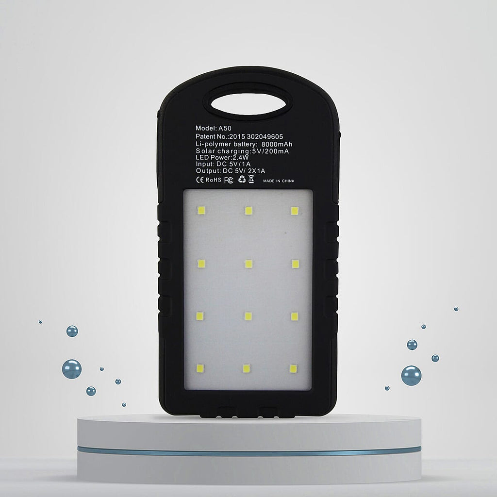 Solar Rechargeable Powerbank with Bright Light 4000 MaH