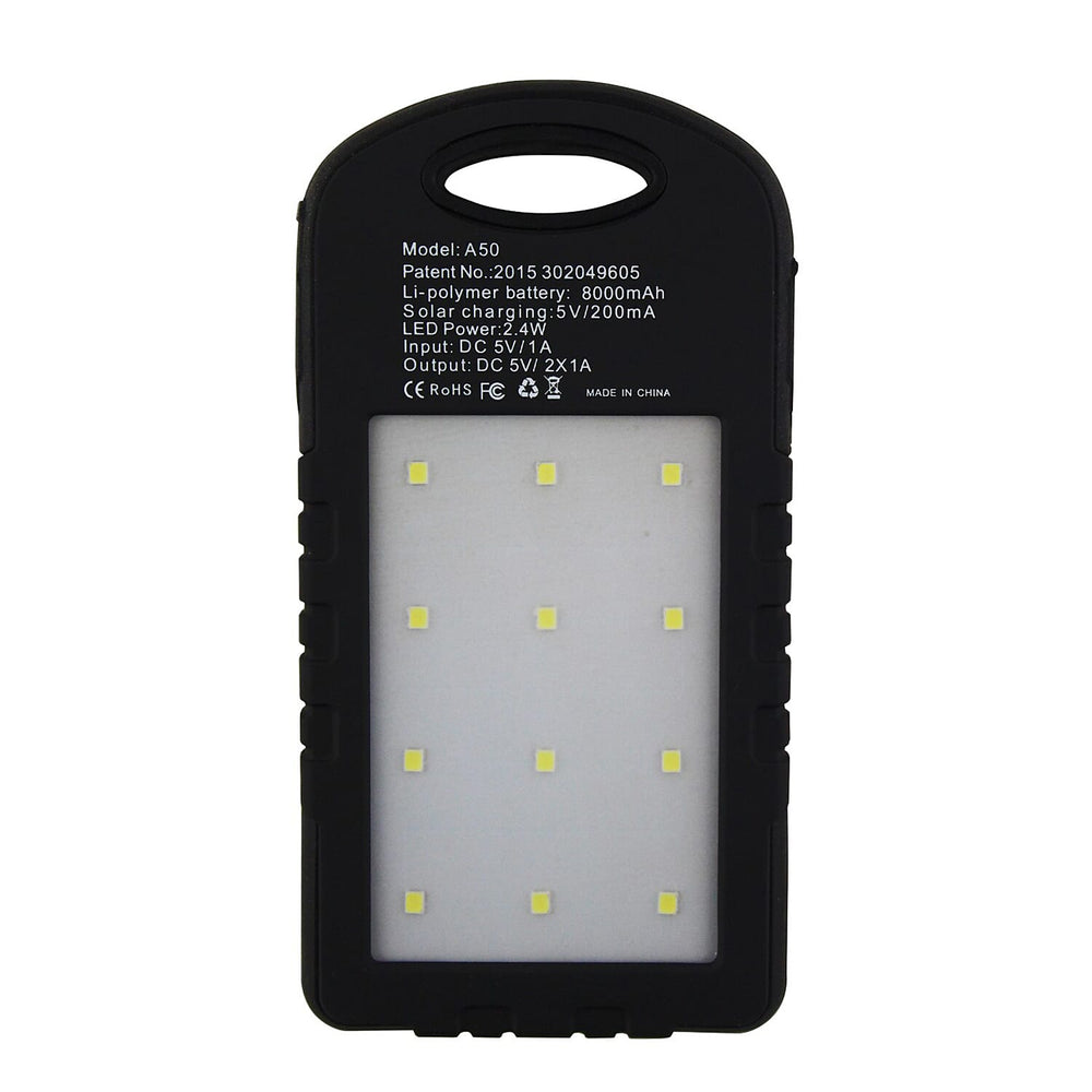 Solar Rechargeable Powerbank with Bright Light 4000 MaH