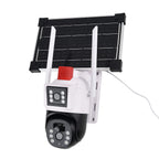 Solar Panel Dual HD Camera System with Night Vision, Flood Lights, 8W Solar Panel Included