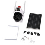 Solar Panel Dual HD Camera System with Night Vision, Flood Lights, 8W Solar Panel Included