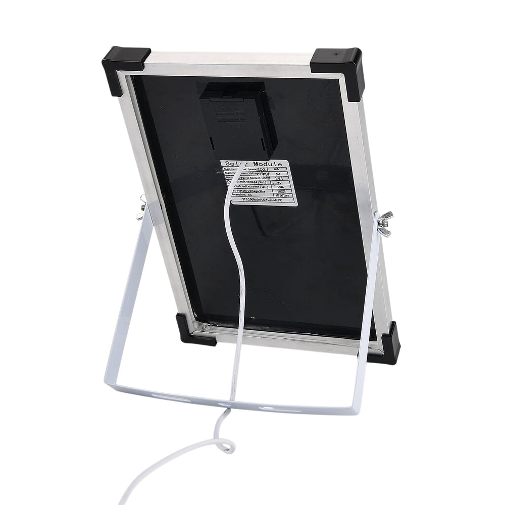 Solar Panel Dual HD Camera System with Night Vision, Flood Lights, 8W Solar Panel Included