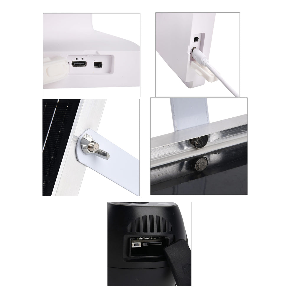 Solar Panel Dual HD Camera System with Night Vision, Flood Lights, 8W Solar Panel Included