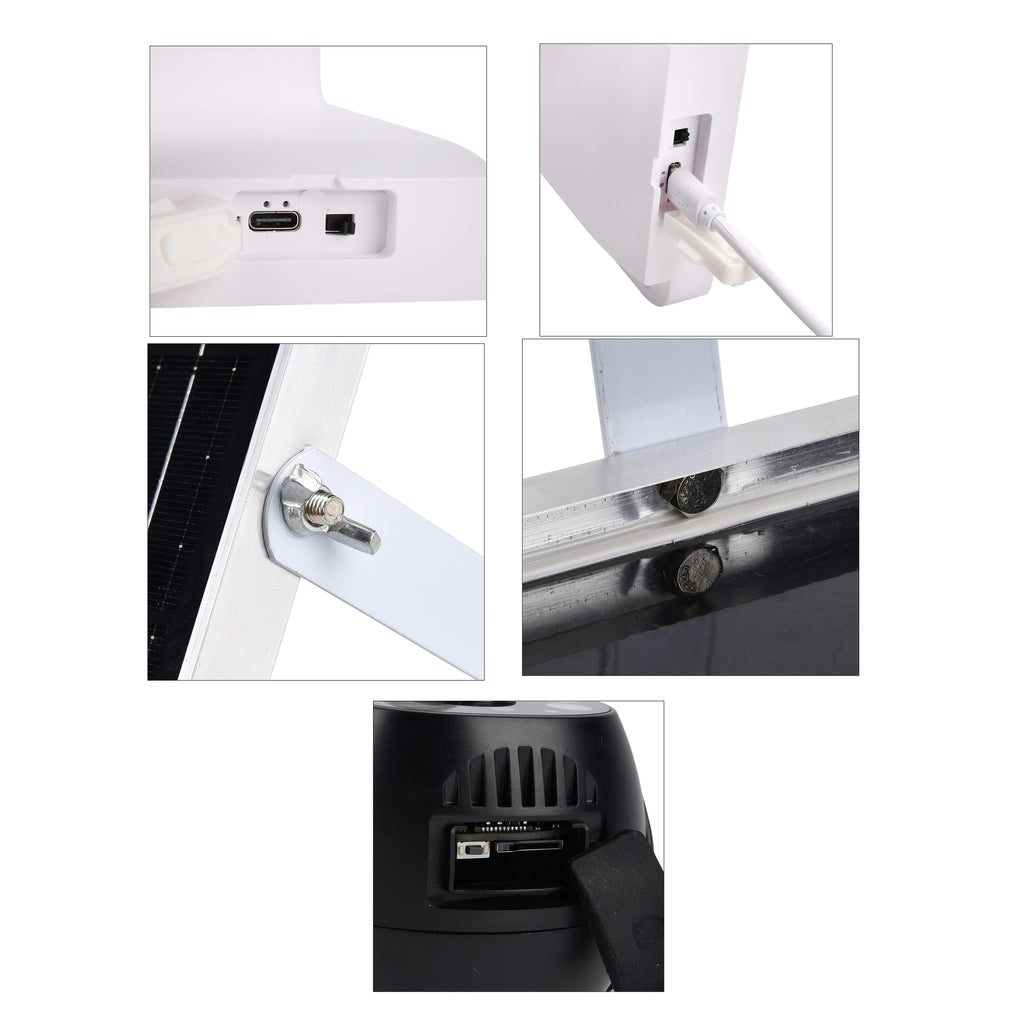 Solar Panel Dual HD Camera System with Night Vision, Flood Lights, 8W Solar Panel Included