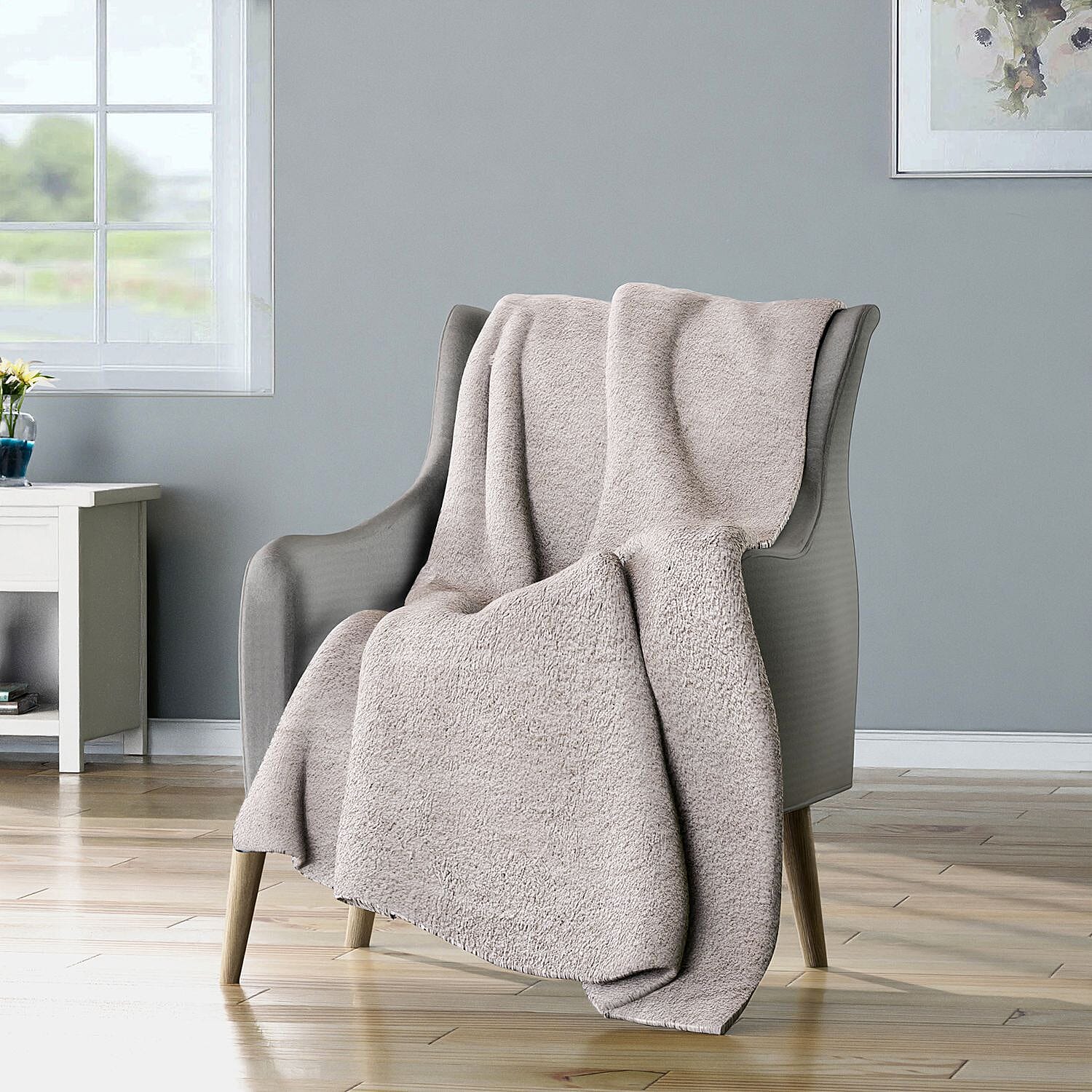Solid Colour Cozy Microfiber Knitted Blanket (Size 152x127 Cm) - Coffee