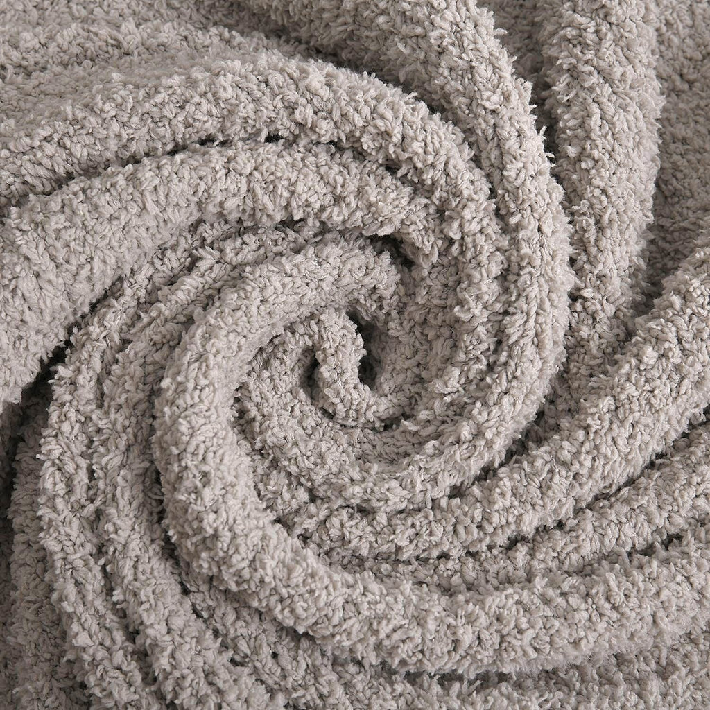 Solid Colour Cozy Microfiber Knitted Blanket (Size 152x127 Cm) - Coffee
