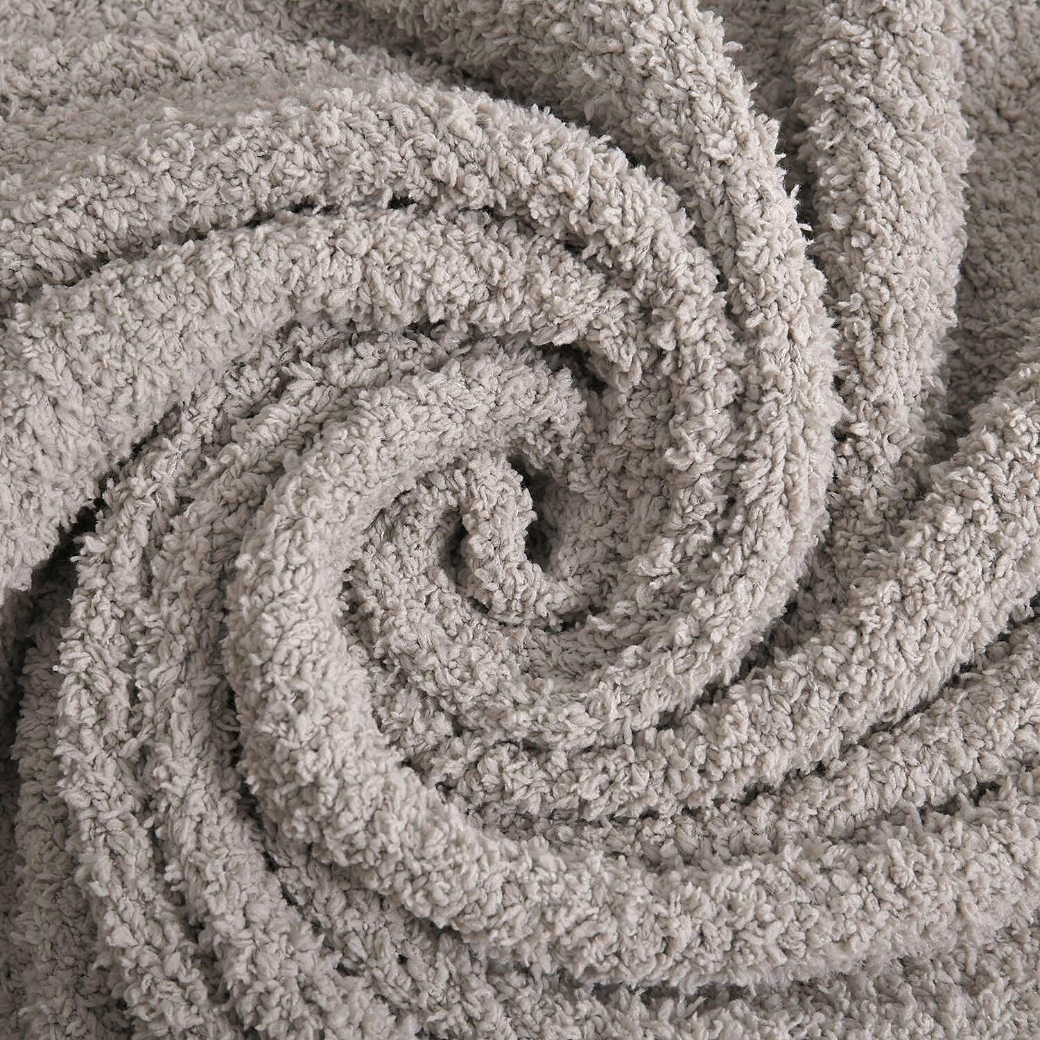 Solid Colour Cozy Microfiber Knitted Blanket (Size 152x127 Cm) - Coffee