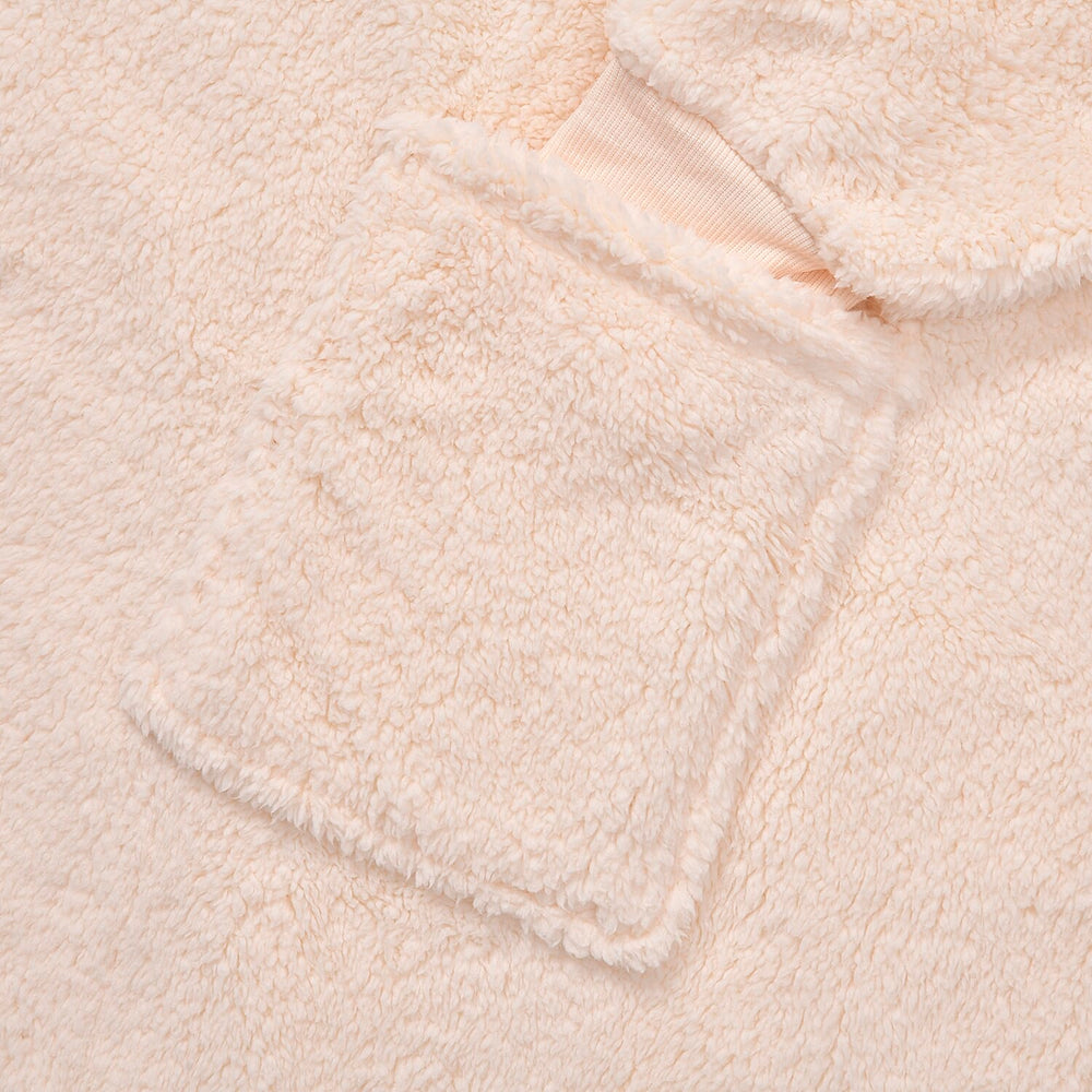 Unisex Super Soft Sherpa Zip Up Hoodie With Pockets - Up To Size 30 - Ivory