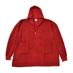 Adults’ Solid Colour Sherpa Blanket Hoodie with Zip Front & Side Pockets