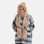 3 in 1 Hooded Scarf - Brown