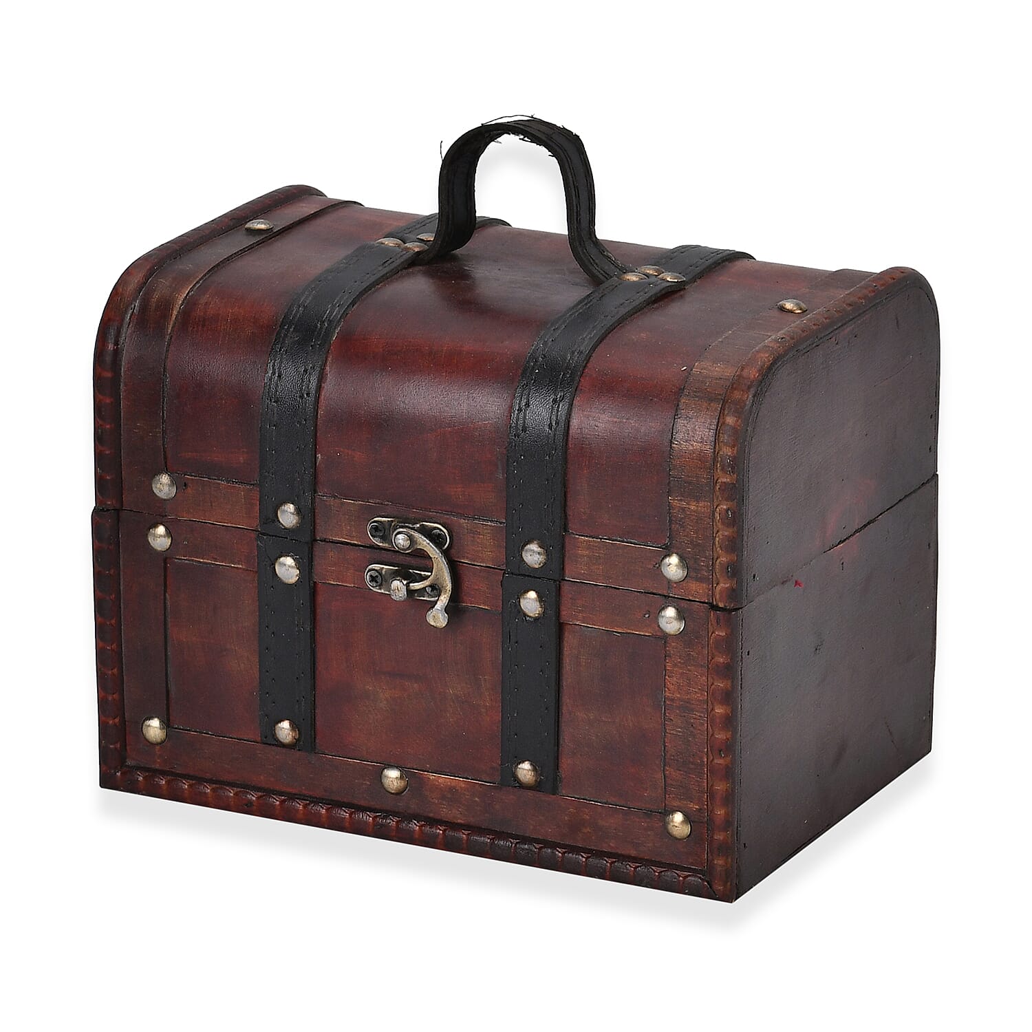 Classic Antique Style Wooden Storage Box (Size 21x16x14 cm) - Brown