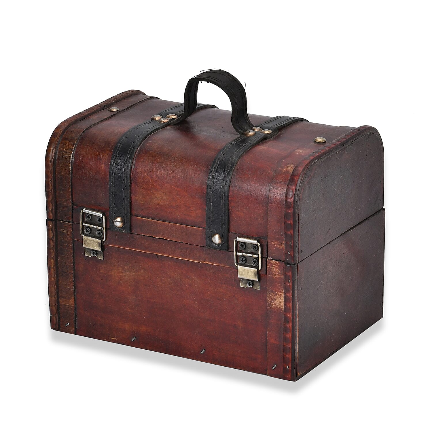 Classic Antique Style Wooden Storage Box (Size 21x16x14 cm) - Brown
