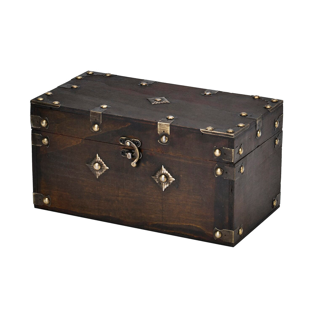Solid European Style Wooden Box (Size 25x13x13 cm) - Brown