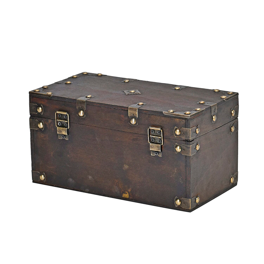 Solid European Style Wooden Box (Size 25x13x13 cm) - Brown