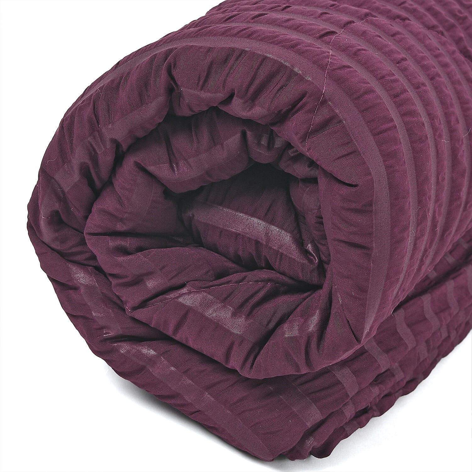 Luxurious Seersucker Quilted Comforter (Size 228X240 Cm) - Red Wine