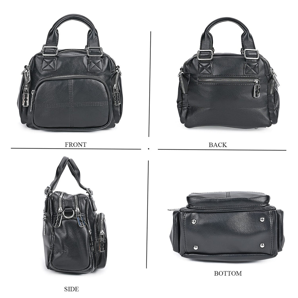Solid Multi Pocket Crossbody Bag (Size 27x15x19 cm) - Black
