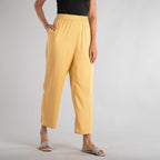 TAMSY 100% Viscose Solid Palazzo (Size-16) - Beige