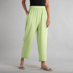 TAMSY 100% Viscose Solid Palazzo (Size-14) - Green