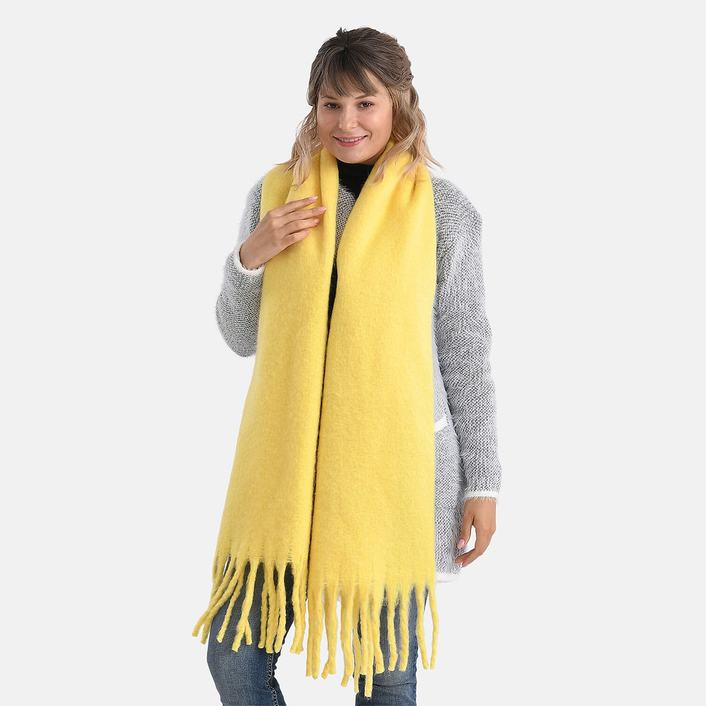 Super Soft Tassel Scarf (198 x 40cm) - Yellow
