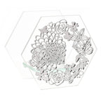 Sophia Mirrored Floral Pattern Tea Light Holder - Silver Black