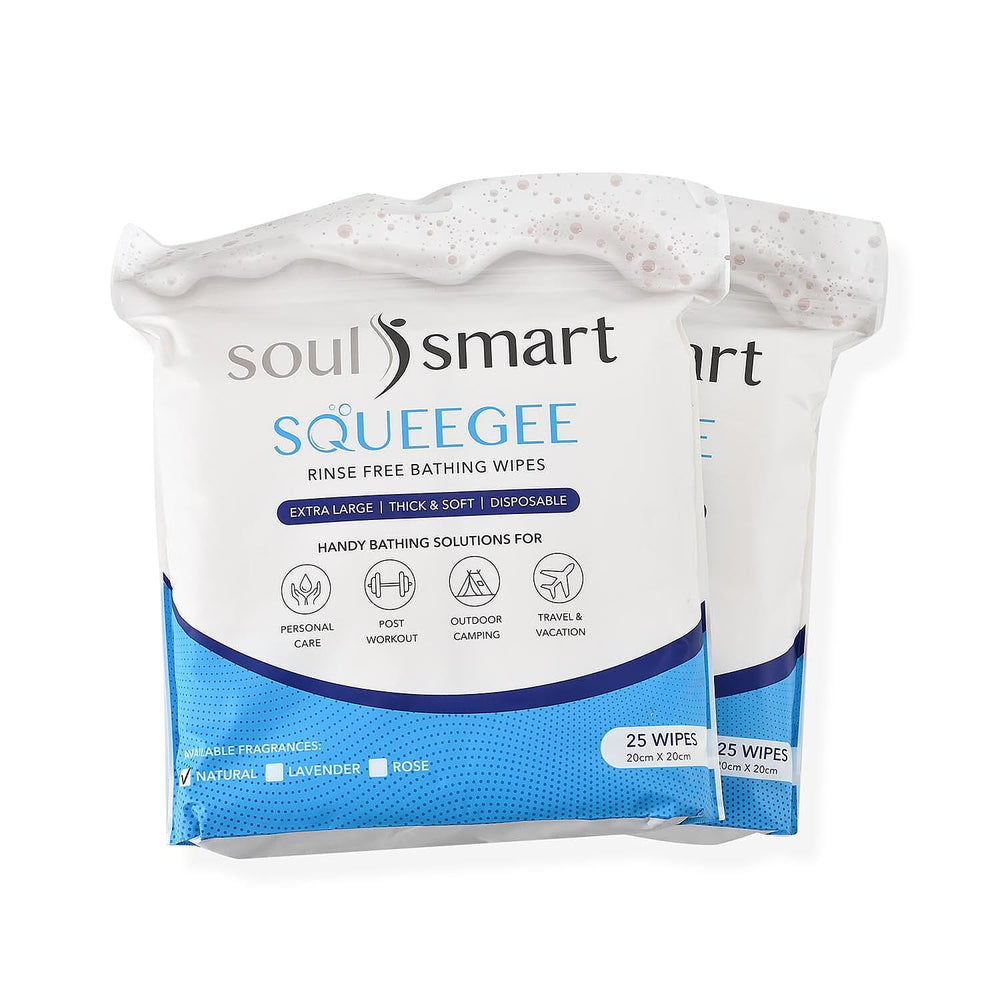 Set of 2 - Soulsmart Sponge Aloe Vera Bath Wipes (25 Wipes each)