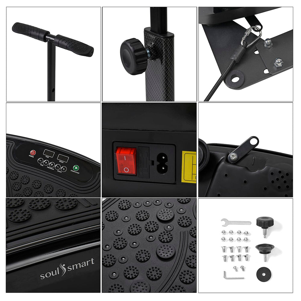 Soulsmart New Vibration Plate Machine Pro with Remote Control (Motor Power 150W) - Black