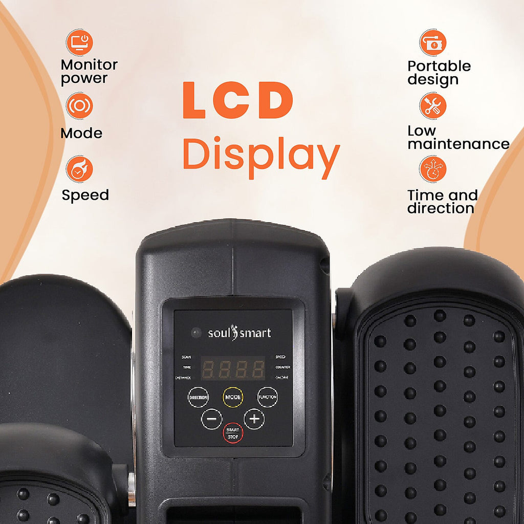 SoulSmart Electric Stepper With Elliptical Pair Belt - LCD Display - Black