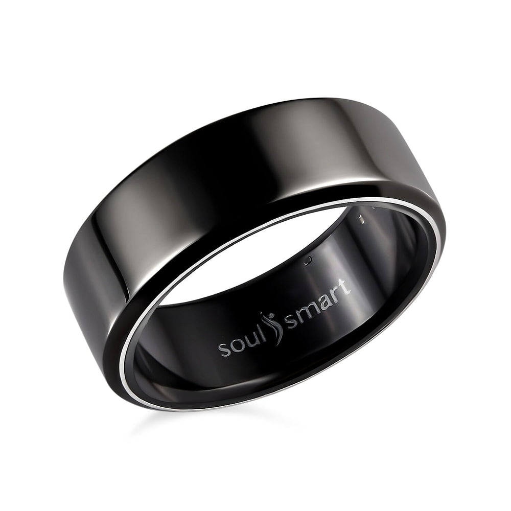 SoulSmart Unisex Smart Ring with Multifunctional (Heart Rate Body Temperature Sleep Monitoring Step Recording Sport) Features - Black