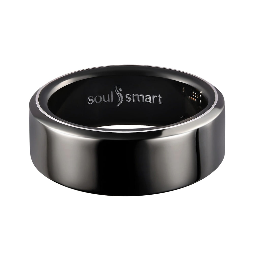 SoulSmart Unisex Smart Ring with Multifunctional (Heart Rate Body Temperature Sleep Monitoring Step Recording Sport) Features - Black