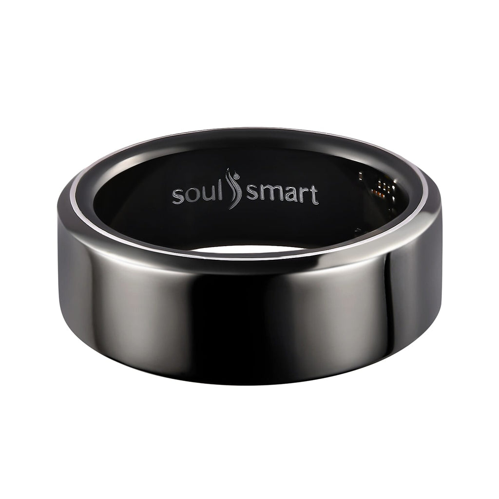 SoulSmart Unisex Smart Ring with Multifunctional (Heart Rate Body Temperature Sleep Monitoring Step Recording Sport) Features - Black