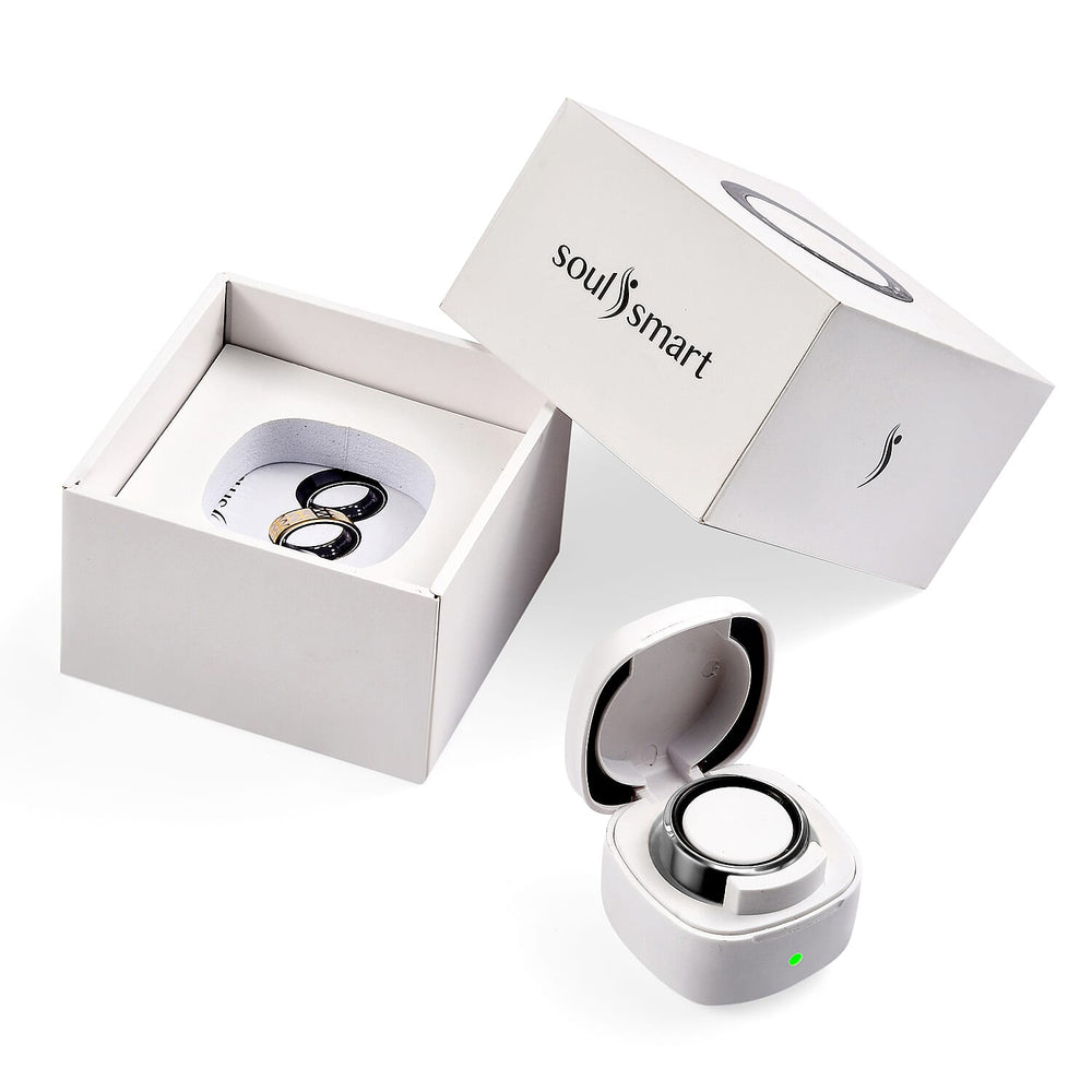 SoulSmart Unisex Smart Ring with Multifunctional (Heart Rate Body Temperature Sleep Monitoring Step Recording Sport) Features - Black