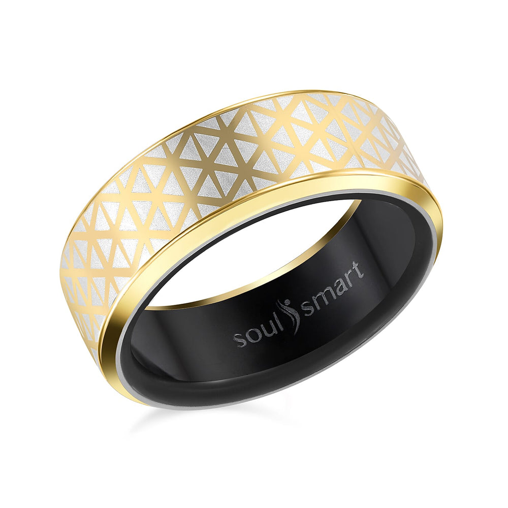 SoulSmart Unisex Smart Ring with Multifunctional (Heart Rate Body Temperature Sleep Monitoring Step Recording Sport) Features - Yellow