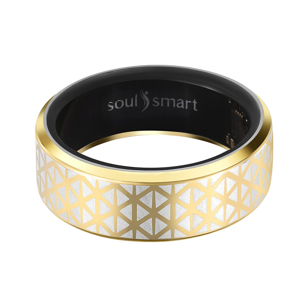 SoulSmart Unisex Smart Ring with Multifunctional (Heart Rate Body Temperature Sleep Monitoring Step Recording Sport) Features - Yellow