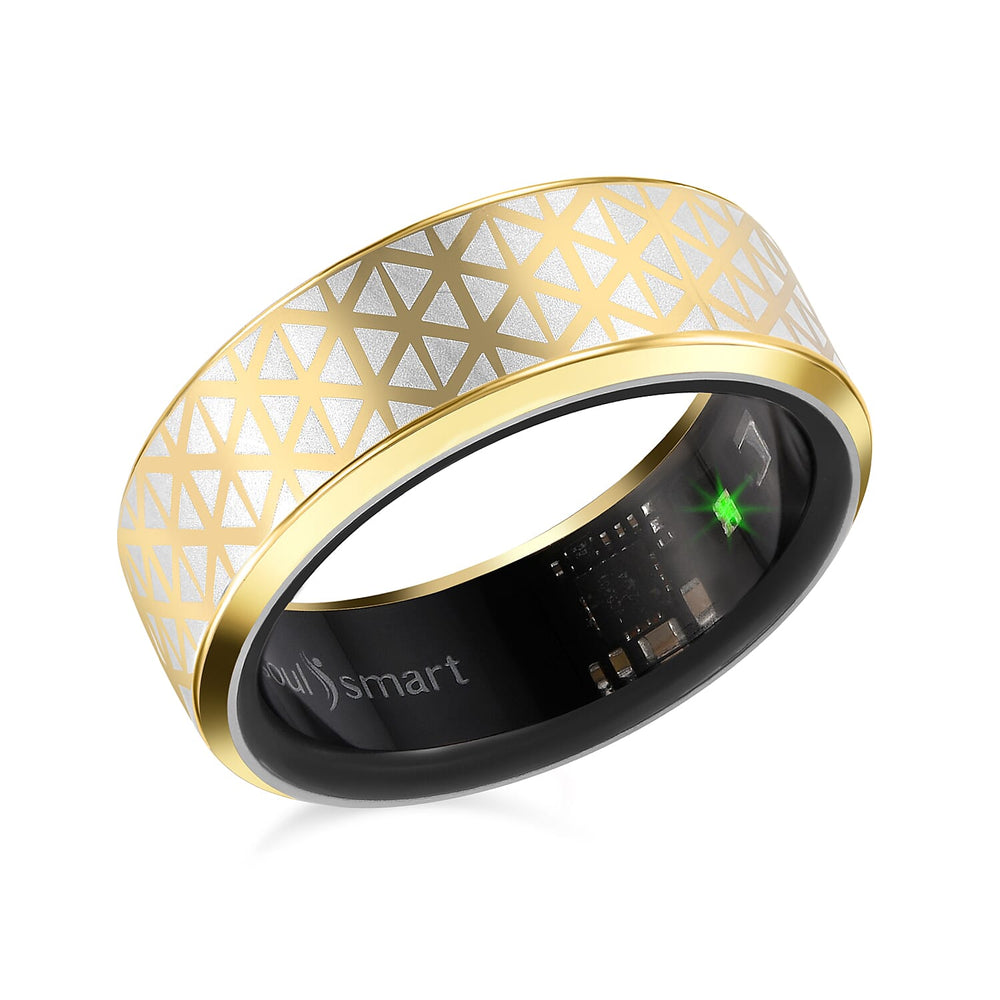 SoulSmart Unisex Smart Ring with Multifunctional (Heart Rate Body Temperature Sleep Monitoring Step Recording Sport) Features - Yellow