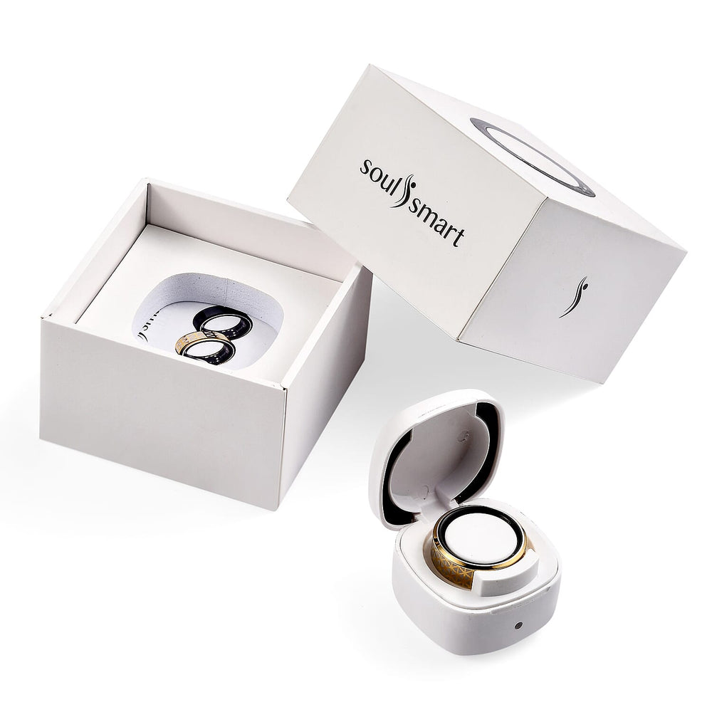 SoulSmart Unisex Smart Ring with Multifunctional (Heart Rate Body Temperature Sleep Monitoring Step Recording Sport) Features - Yellow
