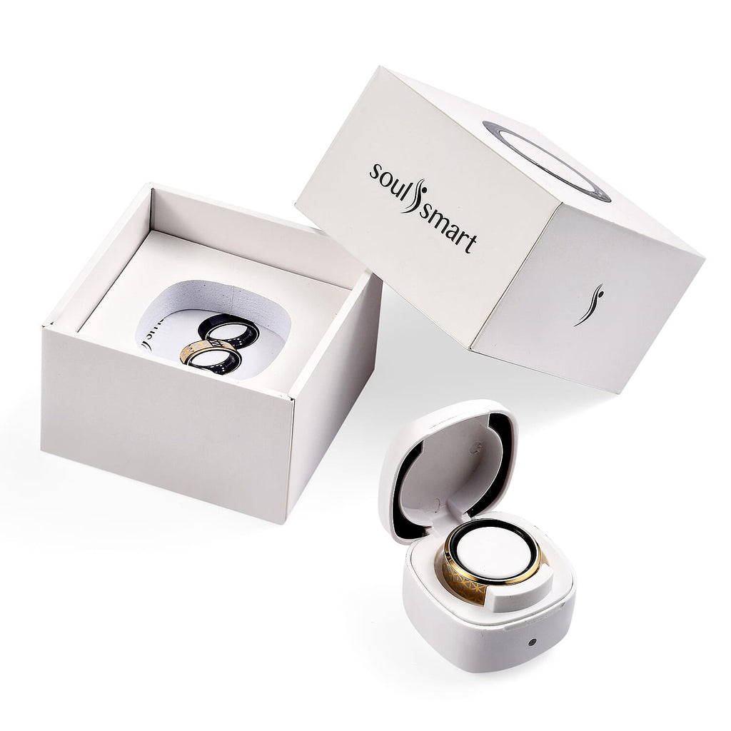 SoulSmart Unisex Smart Ring with Multifunctional (Heart Rate Body Temperature Sleep Monitoring Step Recording Sport) Features - Yellow