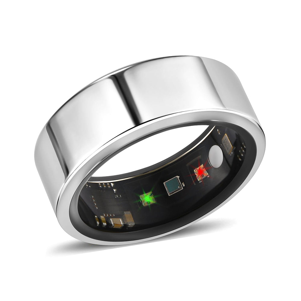 SoulSmart Unisex Smart Ring with Multifunctional (Heart Rate Body Temperature Sleep Monitoring Step Recording Sport) Features - Silver