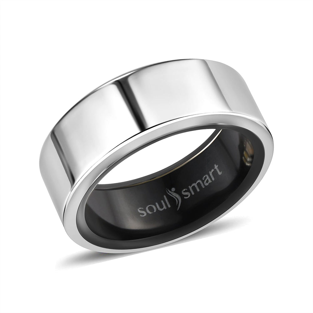 SoulSmart Unisex Smart Ring with Multifunctional (Heart Rate Body Temperature Sleep Monitoring Step Recording Sport) Features - Silver
