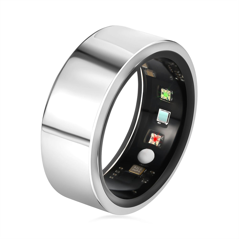 SoulSmart Unisex Smart Ring with Multifunctional (Heart Rate Body Temperature Sleep Monitoring Step Recording Sport) Features - Silver
