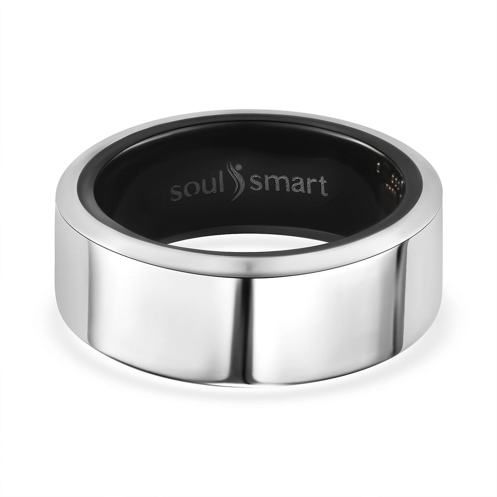 SoulSmart Unisex Smart Ring with Multifunctional (Heart Rate Body Temperature Sleep Monitoring Step Recording Sport) Features - Silver