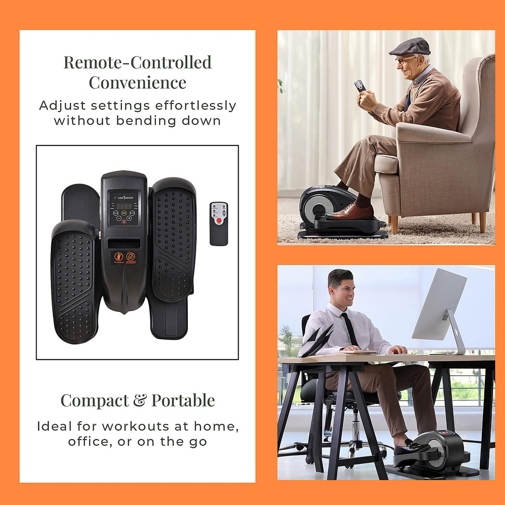 SoulSmart Electric Stepper With Elliptical Pair Belt - LCD Display - Black